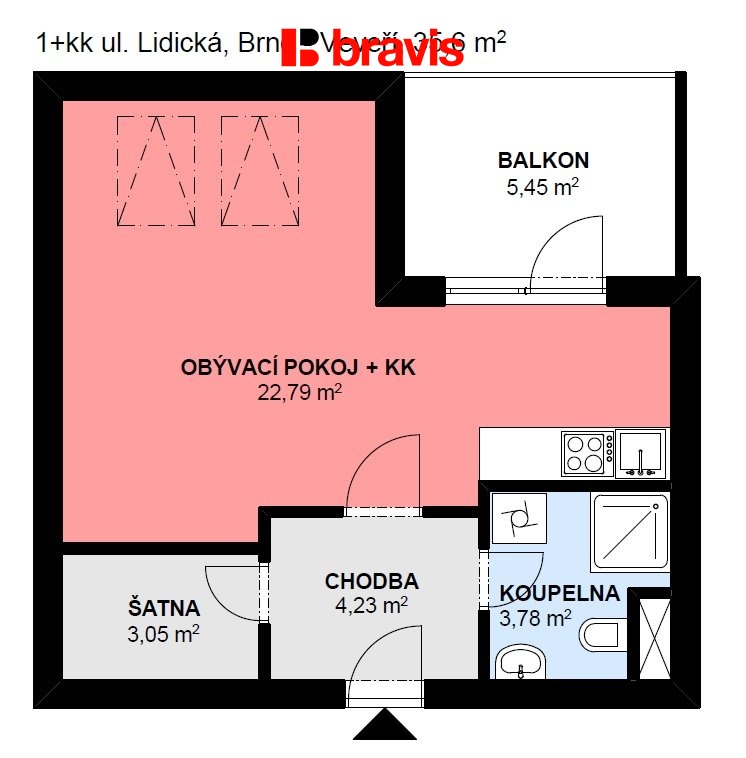 1+kk Lidická 36,5m2