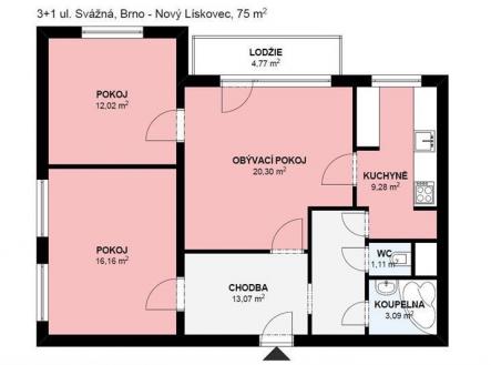 3+1 Svážná 75m2.jpg | Pronájem bytu, 3+1, 70 m²