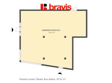 Komerce Řípská 167,81m2 prostor č.1 | Pronájem - obchodní prostor, 168 m²