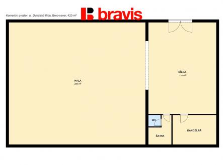 Komerce dílna Dukelská třída 420m2 | Pronájem - komerční objekt, sklad, 410 m²