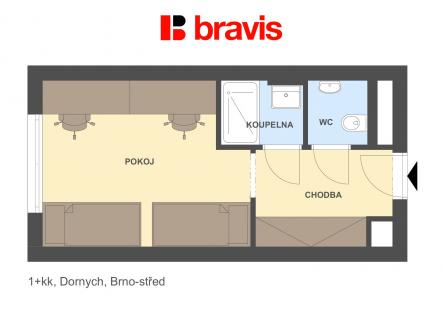 1+kk Dornych 506 | Pronájem bytu, 1+kk, 24 m²
