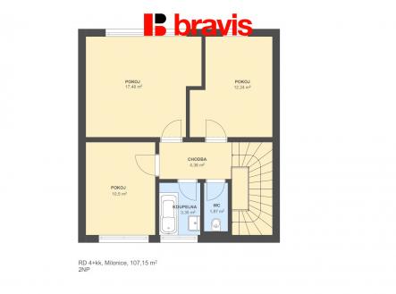 RD 4+kk Milonice 107,15m2 2NP | Prodej - dům/vila, 107 m²