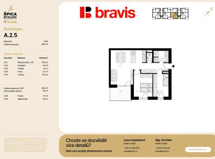 A.2.5_Karta bytu | Prodej bytu, 3+kk, 78 m²
