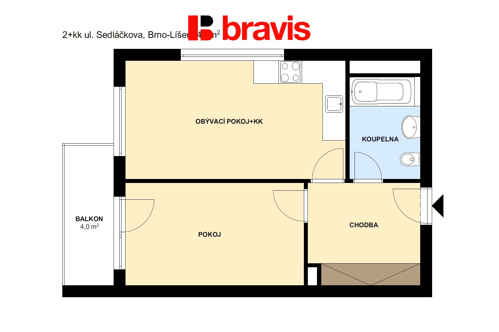 2+kk Sedláčkova 42m2