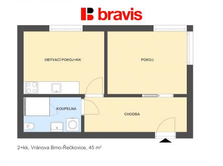 2+kk Vránova 45m2 | Pronájem bytu, 2+kk, 37 m²