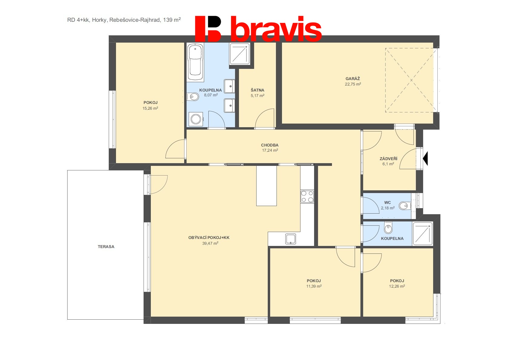RD 4+kk Horky Rebešovice 139m2