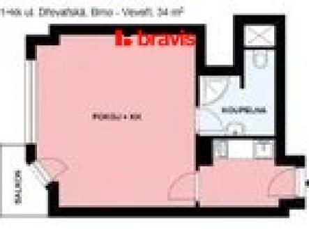 Dr | Pronájem bytu, 1+1, 34 m²