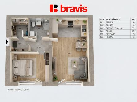 Ateliér, 2KK, 73m top | Prodej bytu, 2+kk, 73 m²