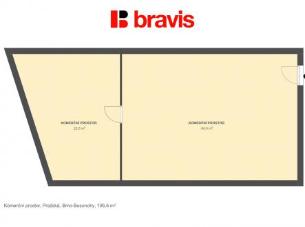 Komerce Pražská 106,6m2 | Pronájem - obchodní prostor, 106 m²