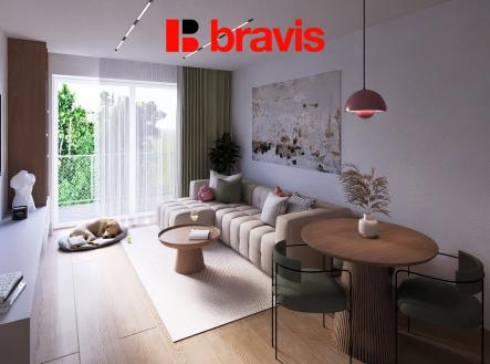 2kk-3kk_obyvak-01 | Prodej bytu, 1+kk, 34 m²