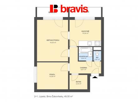 2+1 Lipská 49,55m2 | Pronájem bytu, 2+1, 54 m²