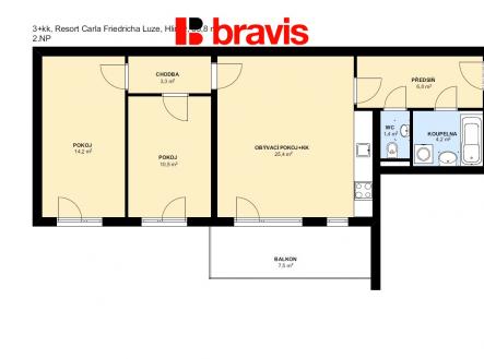 3+kk Resort Hlinky 65,8m2.pdf 2NP - I | Pronájem bytu, 3+kk, 66 m²
