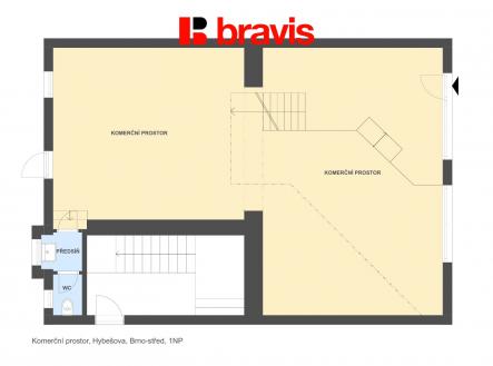 Komerce Hybešova 1NP | Pronájem - obchodní prostor, 130 m²
