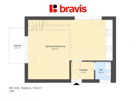 RD 3+kk Želešice 78,9m2 1NP | Prodej - pozemek pro bydlení, 635 m²