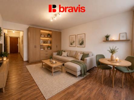 3viz | Pronájem bytu, 2+kk, 48 m²