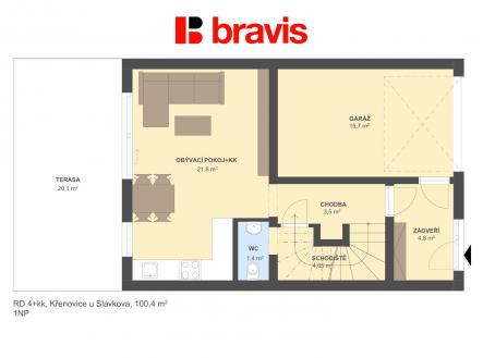 RD 4+kk Křenovice 100,4m2 1NP | Prodej - dům/vila, 231 m²