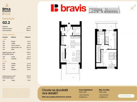 G2.2_Karta bytu | Prodej bytu, 3+kk, 137 m²
