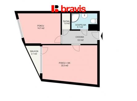 2+kk.jpg | Pronájem bytu, 2+kk, 58 m²