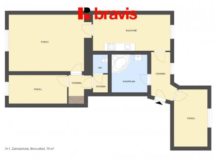3+1 Zahradnická 79m2 | Prodej bytu, 3+1, 79 m²