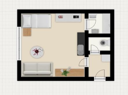 Pronájem bytu, 1+kk, 29 m²