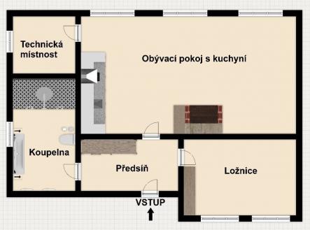 Pronájem bytu, 2+kk, 71 m²