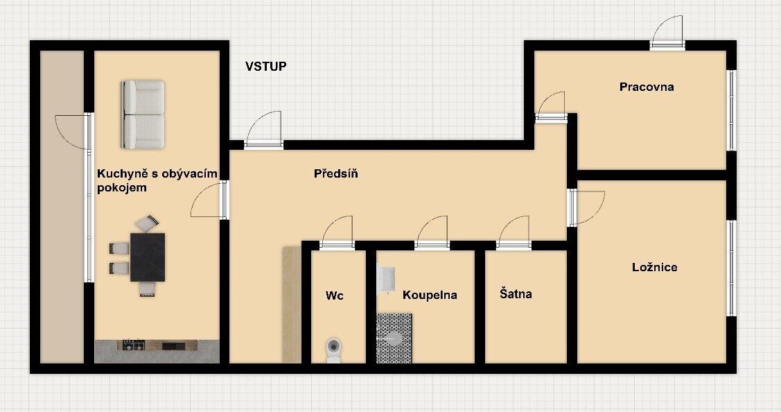 Prodej bytu 3+kk  77 m2 s velkou lodžií