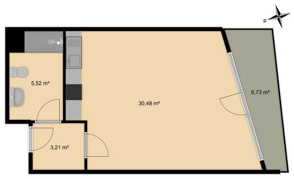 Pronájem krásného 1+kk 40m2 se 6m2 balkonem, Břevnov