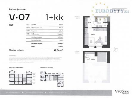 . | Pronájem bytu, 1+kk, 40 m²