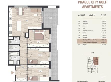 . | Pronájem bytu, 4+kk, 108 m²