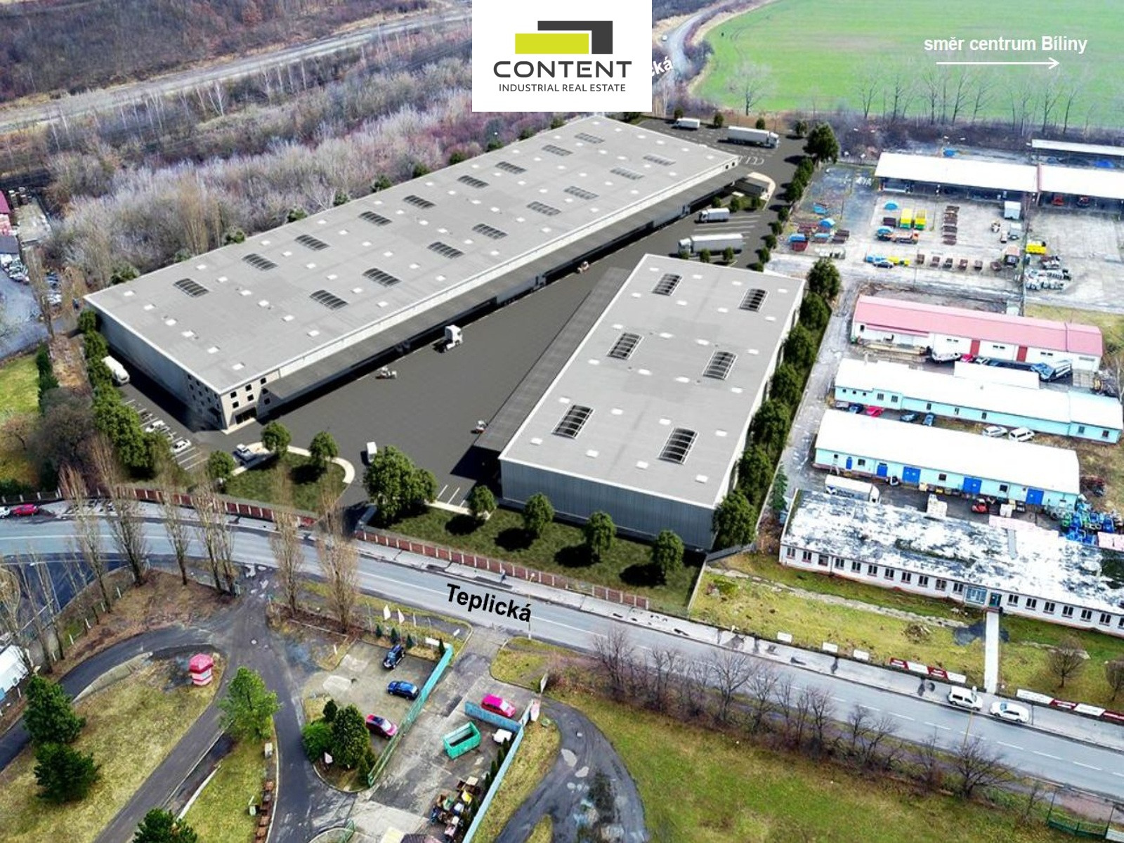 Pronájem novostavby skladu, výrobních prostor 3.000 m², Bílina