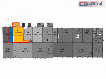 Pronájem - skladovací prostor, 414 m²