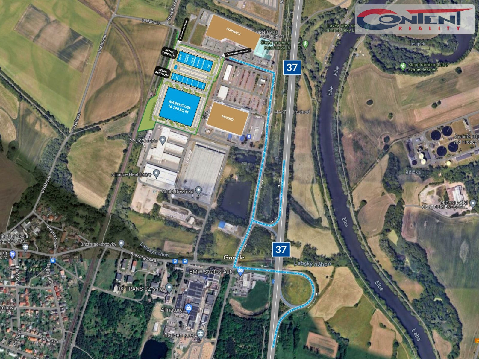 Pronájem skladu, výrobních prostor 2.940 m², Hradec Králové, D11, D35