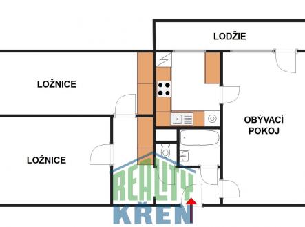 plánek | Prodej bytu, 3+1, 77 m²