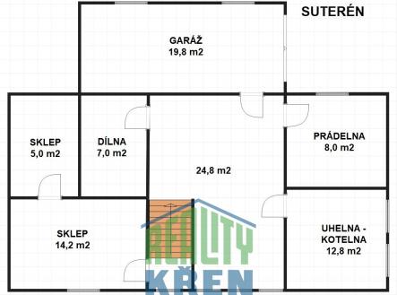 plánek suterén | Prodej - dům/vila, 246 m²