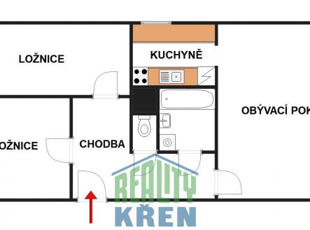 plánek | Prodej bytu, 3+1, 69 m²