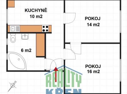plánek.jpg | Pronájem bytu, 2+1, 52 m²