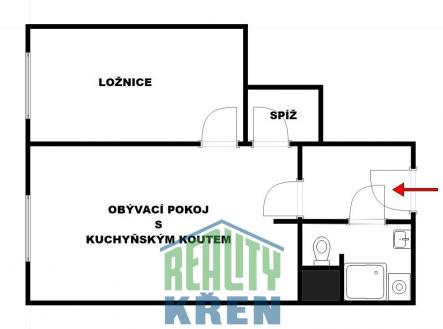 plánek | Prodej bytu, 2+kk, 41 m²