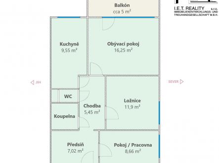 Půdorys | Prodej bytu, 3+1, 64 m²