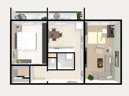 půdorys 3D.jpg | Prodej bytu, 2+1, 63 m²
