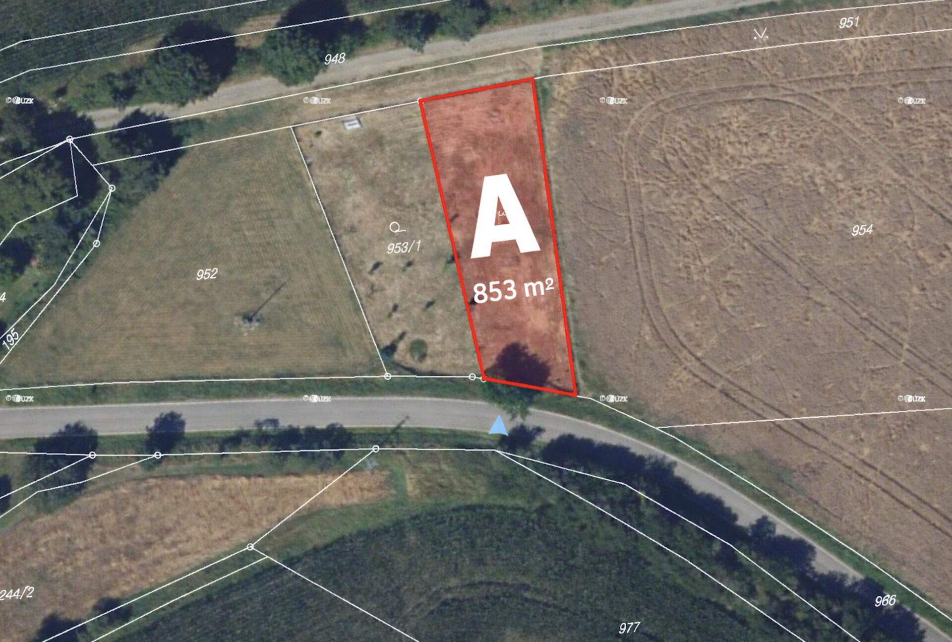 Prodej stavebního pozemku Meziříčko u Letovic rozloha 853 m²