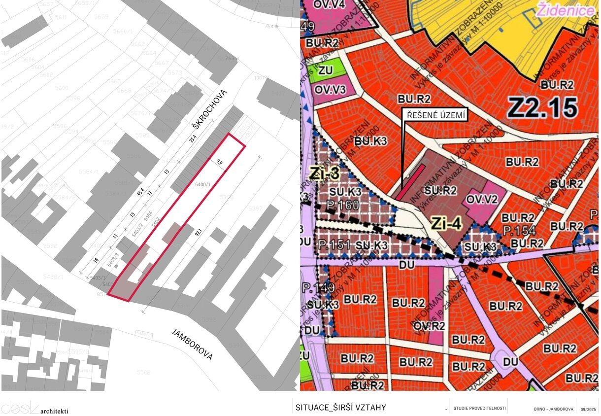 Rodinný dům Jamborova, Brno Židenice, pozemek 946 m2 + garáž