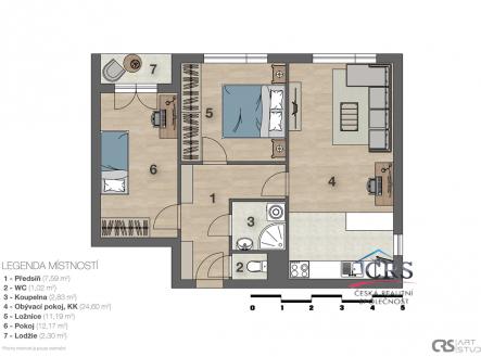 2d-layout-graficky-1.jpg | Pronájem bytu, 3+kk, 65 m²