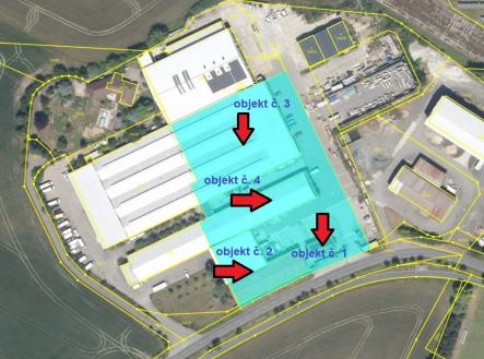 dispozice areálu_objekty | Prodej - komerční objekt, výroba, 5 167 m²