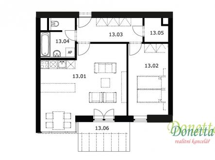 byt-c.13-pudorys.jpg | Prodej bytu, 2+kk, 60 m²