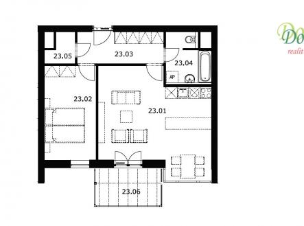 byt-c.23-pudorys.jpg | Prodej bytu, 2+kk, 60 m²