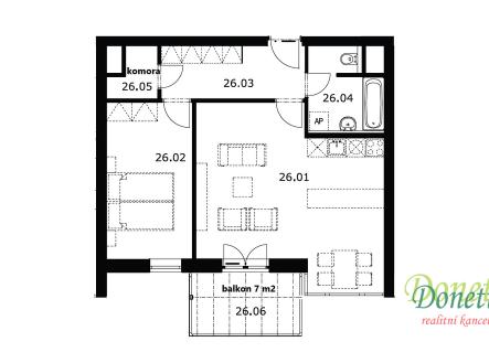 byt-c.26-pudorys.jpg | Prodej bytu, 2+kk, 60 m²