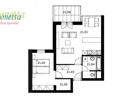 byt-c.21-pudorys.jpg | Prodej bytu, 2+kk, 57 m²