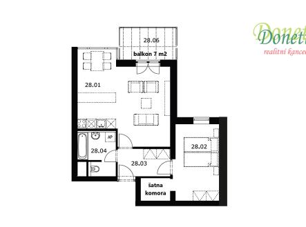 byt-c.28-pudorys.jpg | Prodej bytu, 2+kk, 57 m²