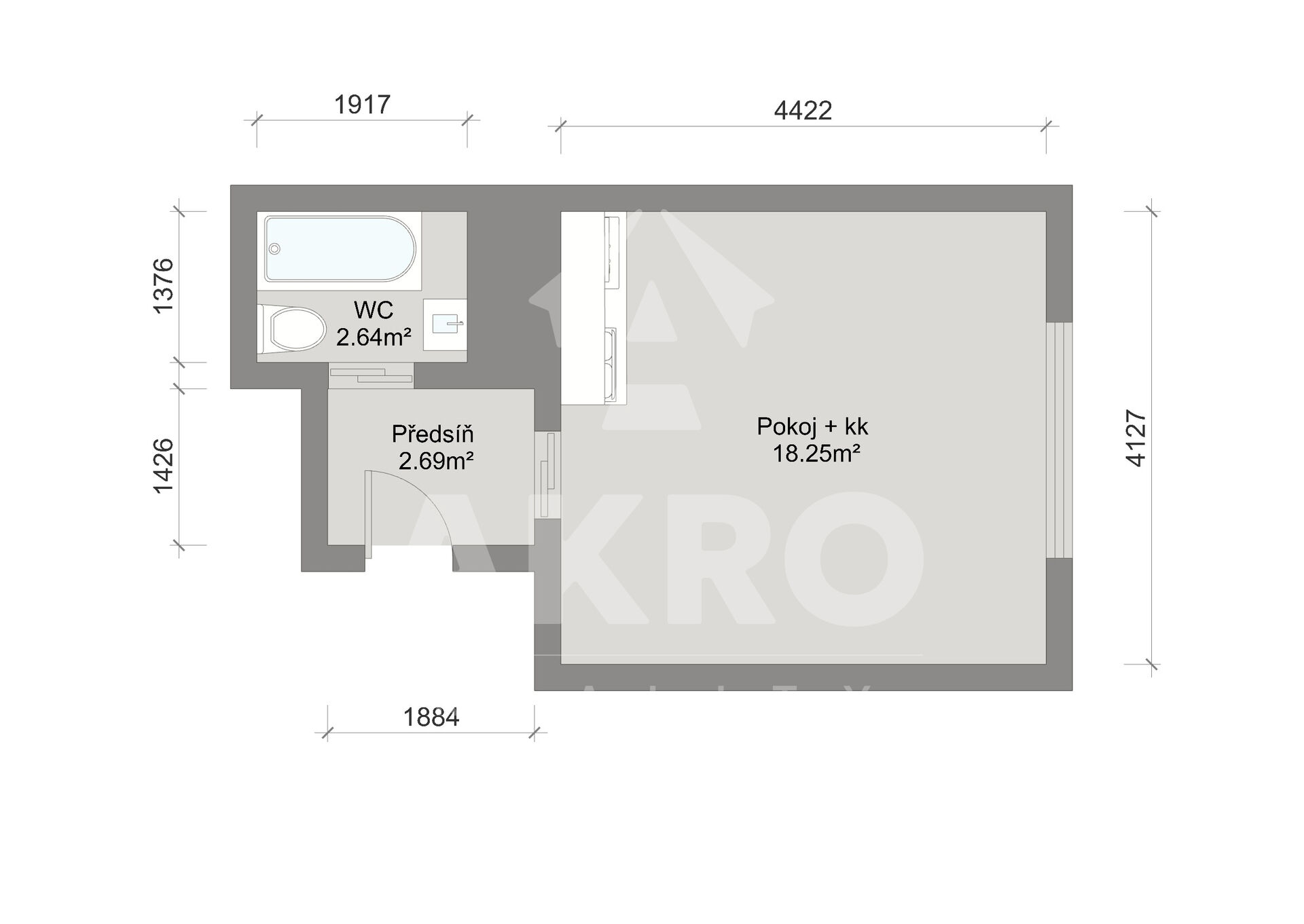 Prodej garsonky 29m2 Praha 9 Vysočany Kolbenova