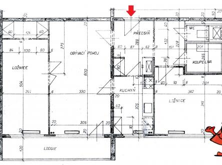 Prodej bytu 3+1 Praha 8 Troja Glowackého - půdorys | Prodej bytu, 3+1, 69 m²